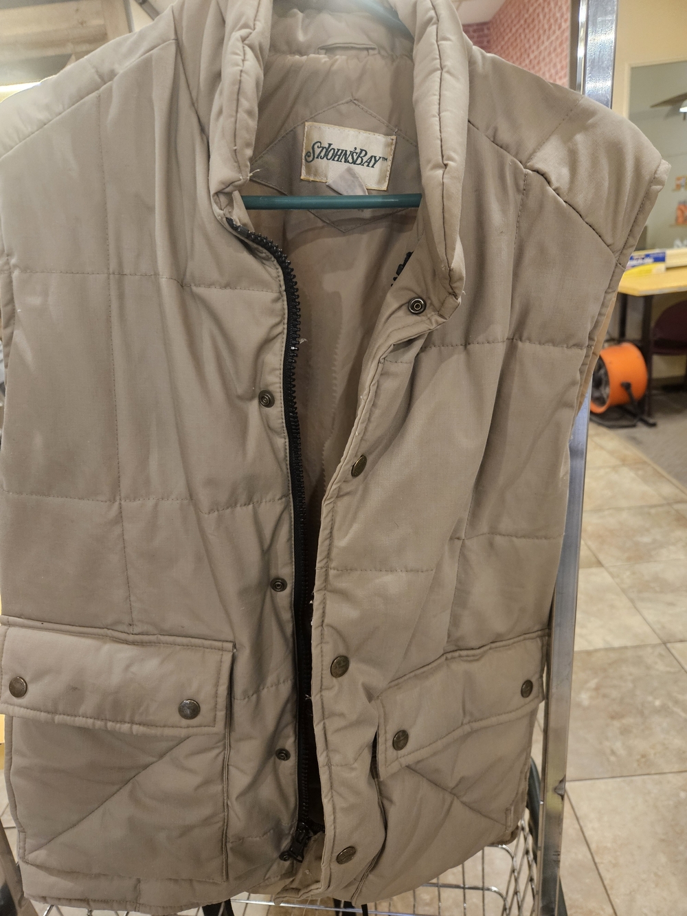 St. John's Bay Men's Beige Quilted Puffer Vest